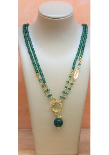 Collana agata verde smeraldo 