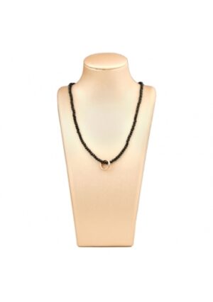 Collier agata nera ﻿rondelle sfacc.3,5 per 2 mm