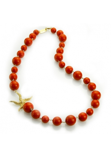 Collier corallo bamboo red﻿