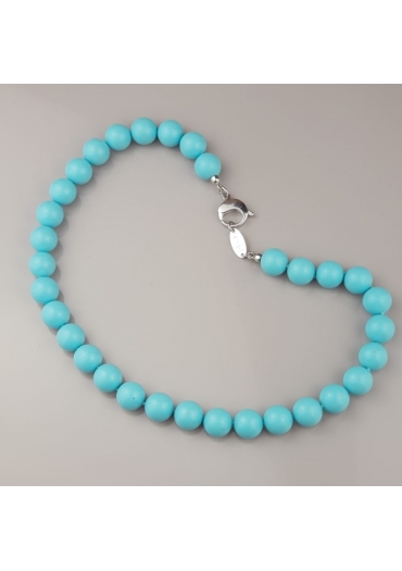 Girocollo pasta turchese 4 fiori,12 mm﻿