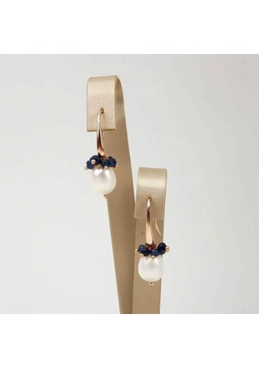 Or perla barocca, agata blu zaffiro – cod:OR1943