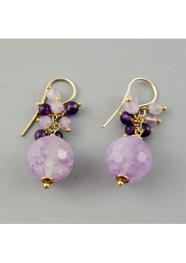 Orecchini a Grappolo in ametista 