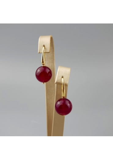 Orecchini agata ruby 14 mm﻿