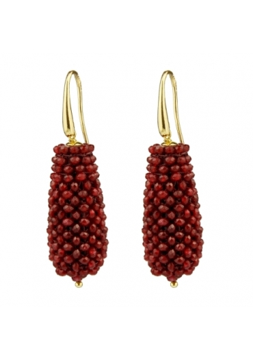 Or goccie big tessute a mano in agata  ruby