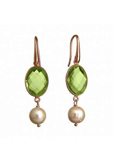 Orecchini ametista verde idrotermale