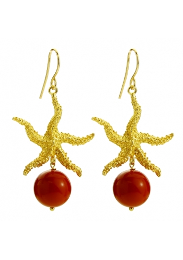 Orecchini bamboo rosso