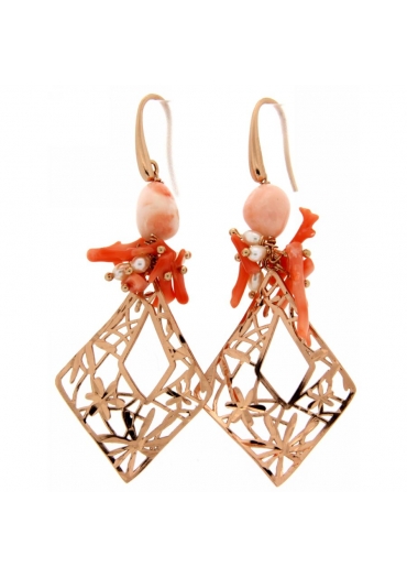 Or laserati diamantati,corallo rosa﻿