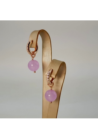 Orecchini Easy, giada lavanda, zirconi﻿