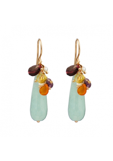 Orecchini giada celeste