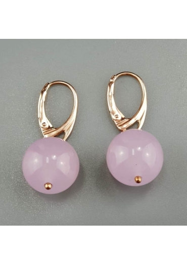 Orecchini giada lavanda-sfera 14 mm﻿