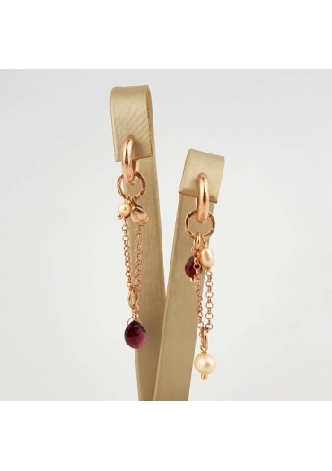 ﻿
Orecchini Gioia - granato e perle coltivate