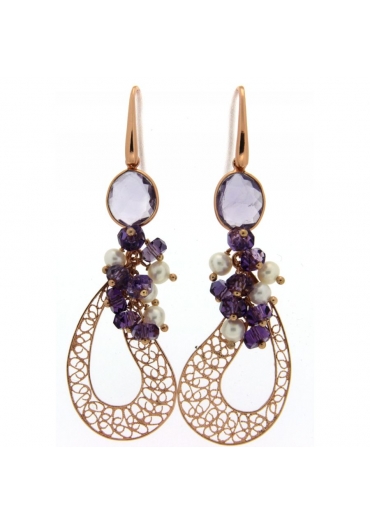 Orecchini gocce filigrana, ametista﻿