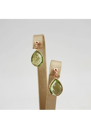 Orecchini goccia 18 per 13 mmametista verde idrotermale﻿