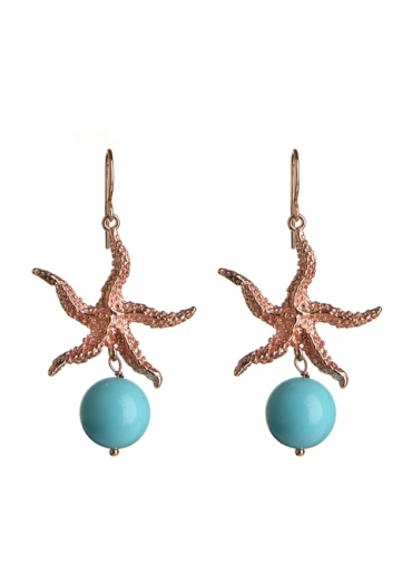 Orecchini pasta turchese 4 fiori