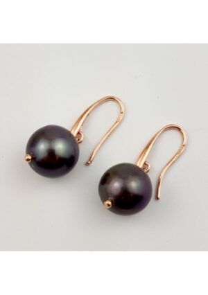 Orecchini perla nera coltivata in acqua dolce﻿