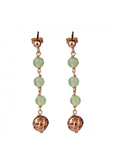 Orecchini Quarzo Rutilato verde﻿