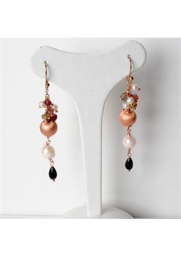 Orecchini, tormaline, perlecoltivate﻿