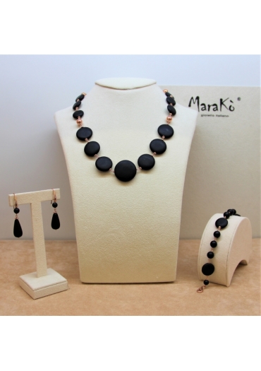 Parure Agata nera satinata﻿