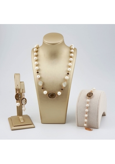 Parure perle coltivate quarzi idrotermali﻿