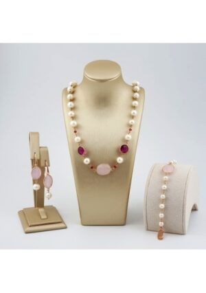 Parure perle coltivate quarzi idrotermali﻿