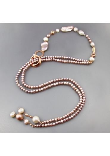 Sciarpetta perle coltivate multicolor﻿