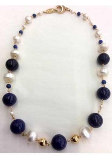Girocollo lapis e perle di fiume