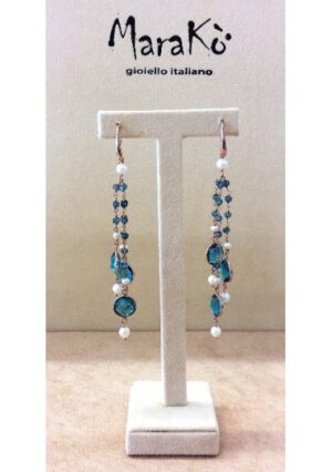 Orecchini quarzo blue light