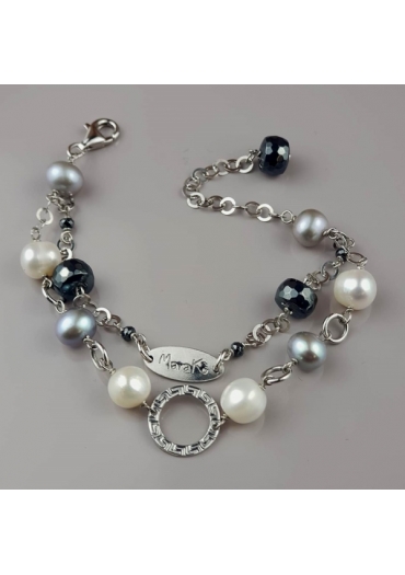 Bracciale a 2 fili perle di fiume