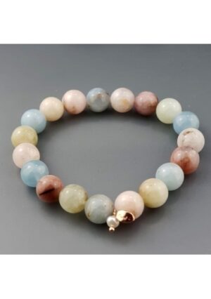 Bracciale acquamarina multicolor10 mm﻿