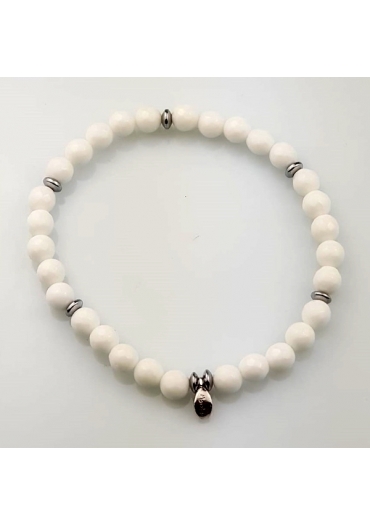 Bracciale Agata bianca 6mm﻿