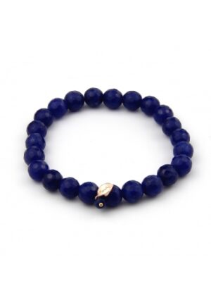 Bracciale agata blu sfaccettat 8 mm﻿