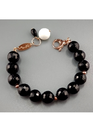 Bracciale agata nera agata bianca﻿