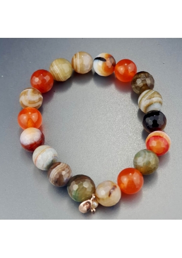 Bracciale agata tormalinata 10 mm﻿