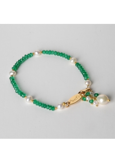 Bracciale agata verde taglio macchina