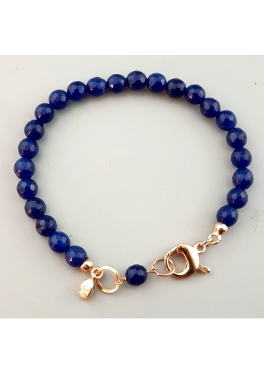 Bracciale agata blu zaffiro 6 mm﻿