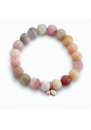 Bracciale opale rosa 10 mm﻿