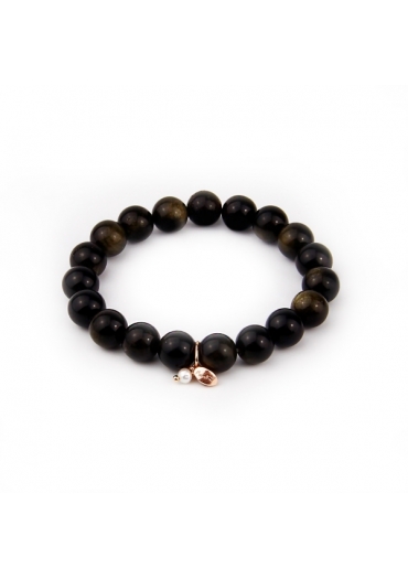 Bracciale ossidiana verde 10 mm﻿