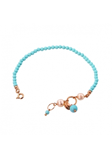 Bracciale Rugiada, pasta turchese 4 fiori﻿