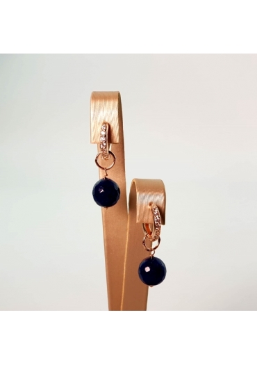 Cerchietti con zirconi, agata blu zaffiro 10 mm﻿