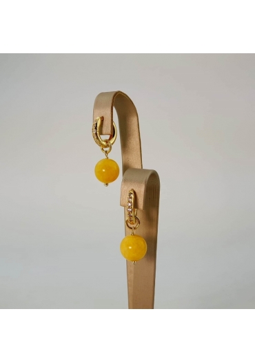 Cerchietti con zirconi, agata gialla 10 mm﻿