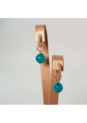 Cerchietti con zirconi, Giada verde acqua 10mm﻿