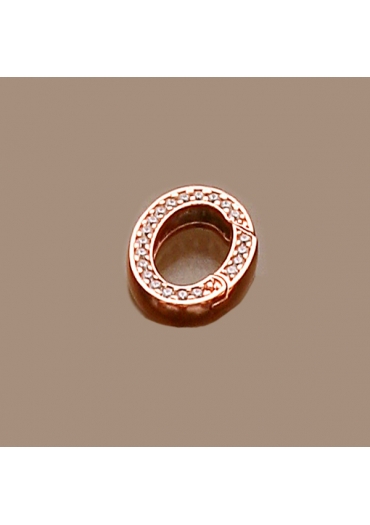 Chiusura a molla arg.925/00 rosè con zirconi