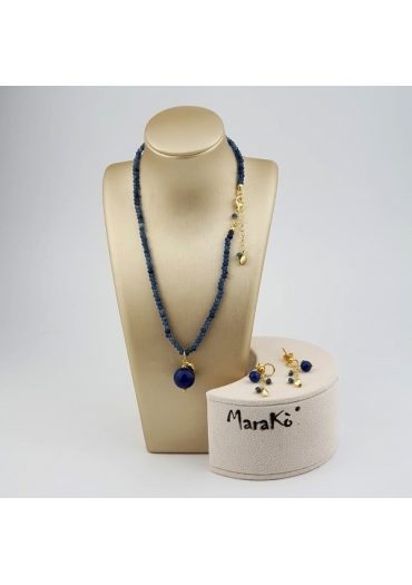 Choker agata blu zaffiro﻿