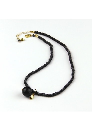Choker Agata nera con melina﻿
