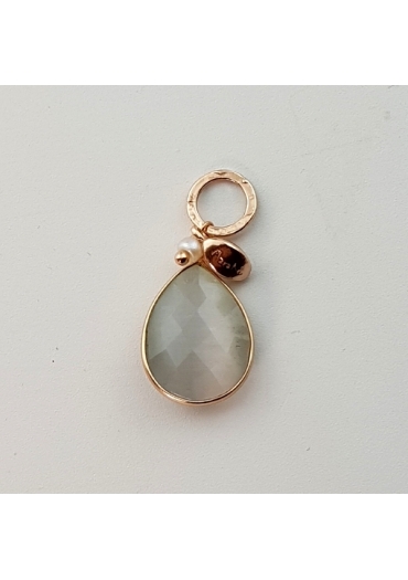 Ciondolo goccia 18 per 13 mm Labradorite bianca﻿