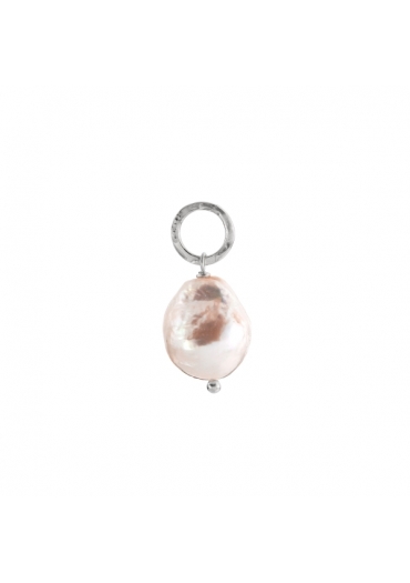 Ciondolo-orecchino arg.rhperla barocca coltivata 12-14-mm﻿