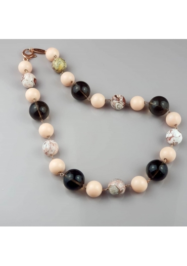 Collier bamboo rosa