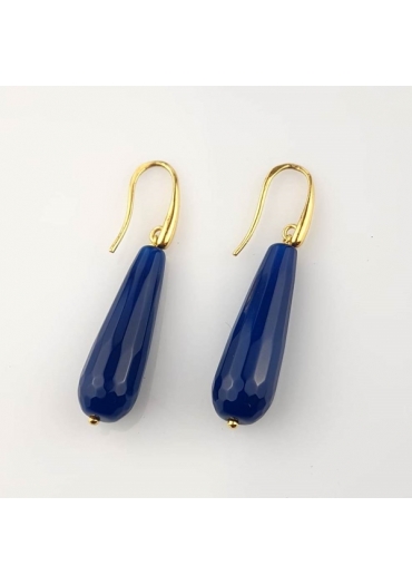 Orecchini agata blu zaffiro