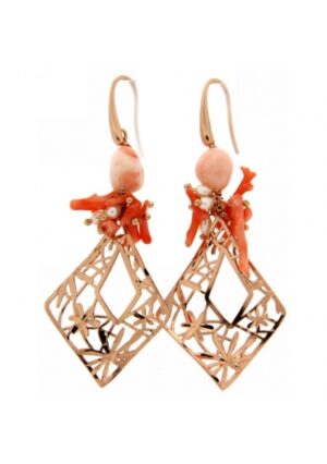 Or laserati diamantati,corallo rosa﻿