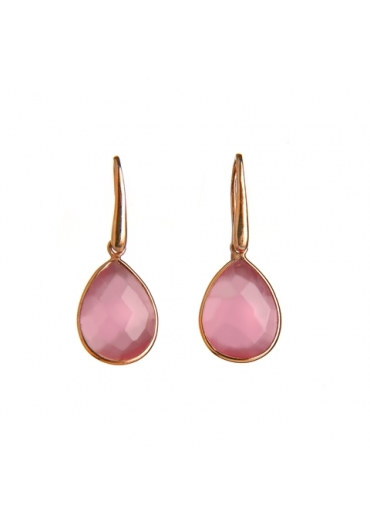 Orecchini goccine agata rosa﻿
